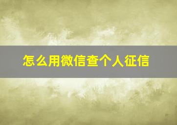 怎么用微信查个人征信