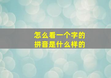 怎么看一个字的拼音是什么样的