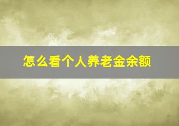 怎么看个人养老金余额