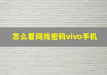 怎么看网线密码vivo手机