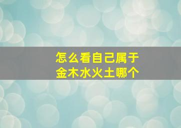 怎么看自己属于金木水火土哪个