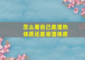 怎么看自己是湿热体质还是寒湿体质