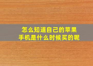 怎么知道自己的苹果手机是什么时候买的呢