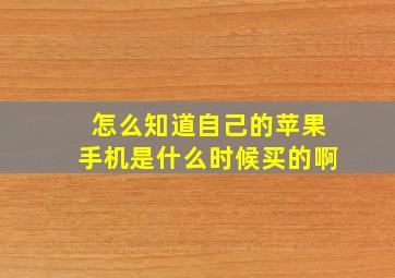 怎么知道自己的苹果手机是什么时候买的啊