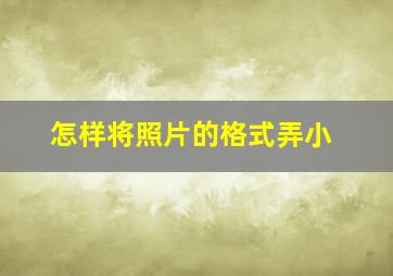 怎样将照片的格式弄小