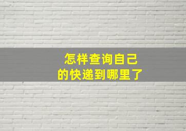 怎样查询自己的快递到哪里了