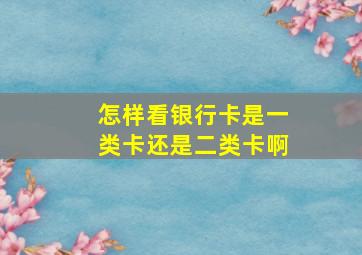 怎样看银行卡是一类卡还是二类卡啊