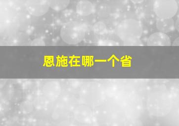 恩施在哪一个省