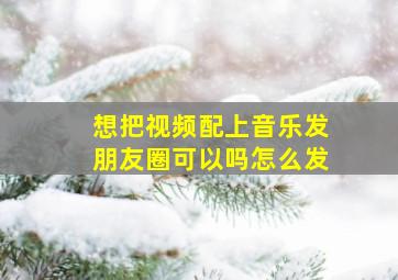 想把视频配上音乐发朋友圈可以吗怎么发