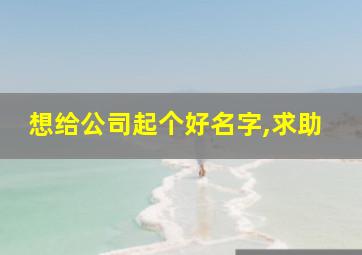 想给公司起个好名字,求助