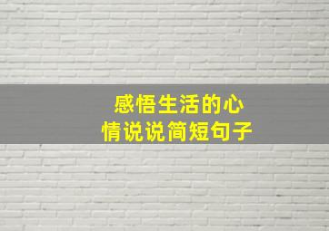 感悟生活的心情说说简短句子