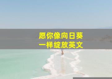 愿你像向日葵一样绽放英文