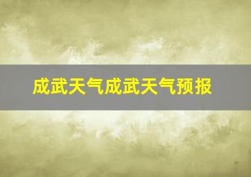 成武天气成武天气预报