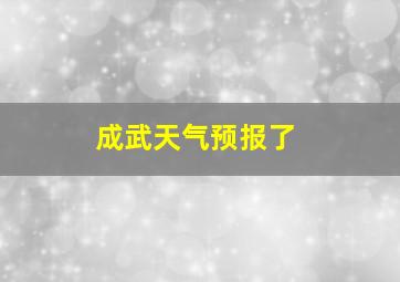 成武天气预报了