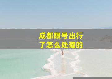 成都限号出行了怎么处理的