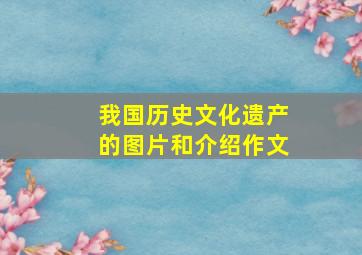 我国历史文化遗产的图片和介绍作文