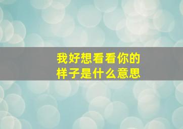 我好想看看你的样子是什么意思