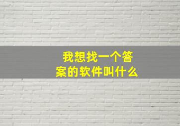 我想找一个答案的软件叫什么