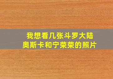 我想看几张斗罗大陆奥斯卡和宁荣荣的照片