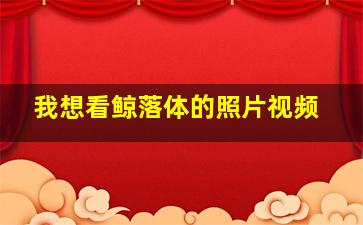 我想看鲸落体的照片视频