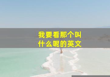 我要看那个叫什么呢的英文