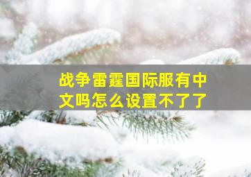 战争雷霆国际服有中文吗怎么设置不了了