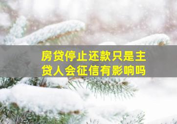 房贷停止还款只是主贷人会征信有影响吗