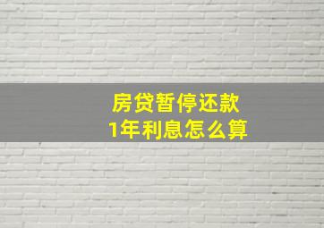 房贷暂停还款1年利息怎么算