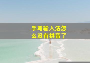 手写输入法怎么没有拼音了