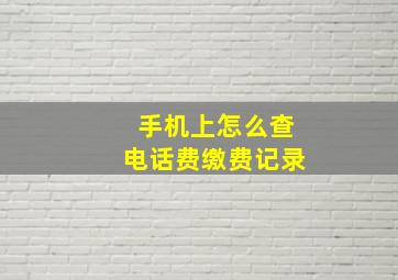 手机上怎么查电话费缴费记录