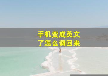 手机变成英文了怎么调回来