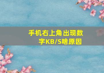 手机右上角出现数字KB/S啥原因