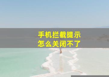 手机拦截提示怎么关闭不了