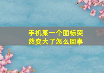 手机某一个图标突然变大了怎么回事