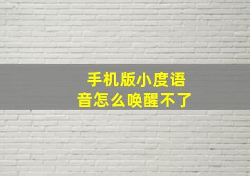 手机版小度语音怎么唤醒不了