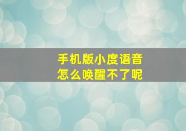 手机版小度语音怎么唤醒不了呢