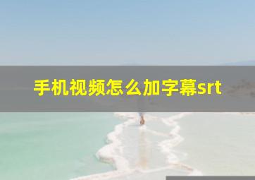 手机视频怎么加字幕srt