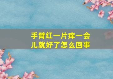 手臂红一片痒一会儿就好了怎么回事