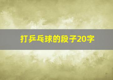 打乒乓球的段子20字