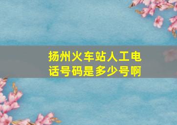 扬州火车站人工电话号码是多少号啊