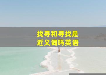 找寻和寻找是近义词吗英语