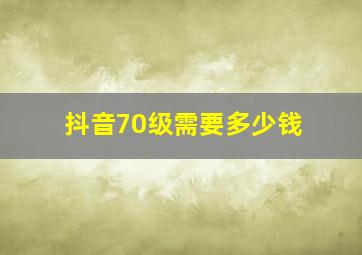 抖音70级需要多少钱