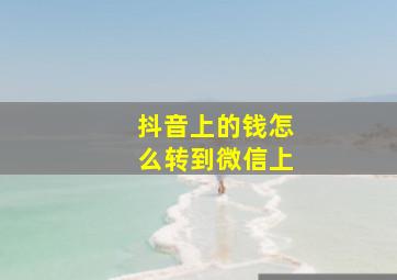 抖音上的钱怎么转到微信上