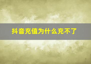 抖音充值为什么充不了