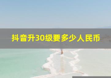 抖音升30级要多少人民币