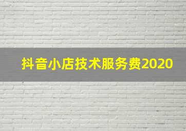 抖音小店技术服务费2020