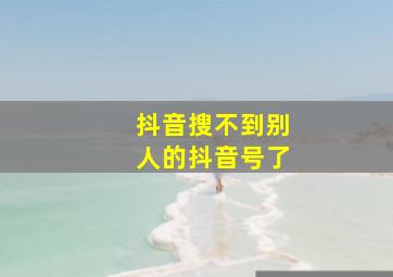 抖音搜不到别人的抖音号了