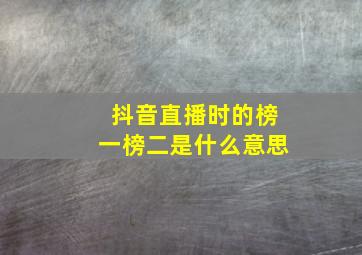 抖音直播时的榜一榜二是什么意思