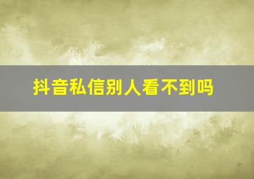 抖音私信别人看不到吗