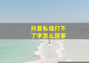 抖音私信打不了字怎么回事